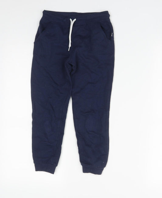 Primark Girls Blue  Cotton Jogger Trousers Size 6-7 Years  Regular Drawstring