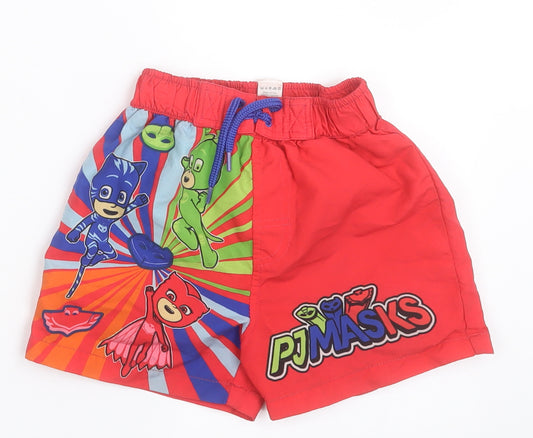 TU Boys Red  Polyester Sweat Shorts Size 3-4 Years  Regular Tie - PJ Masks