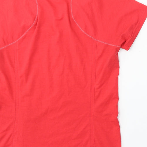 Reebok Womens Red  Polyester Basic T-Shirt Size M Round Neck