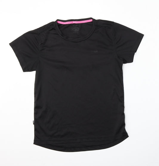 Karrimor Womens Black  Polyester Basic T-Shirt Size M Round Neck