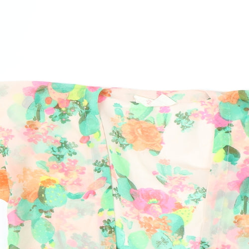 H&M Girls Multicoloured Floral  Kimono Jacket Size 5-6 Years