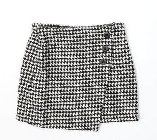 NEXT Girls White Houndstooth Polyester A-Line Skirt Size 7 Years  Regular