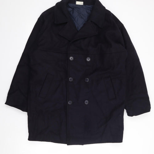 Essentials Mens Blue   Jacket Coat Size M  Button