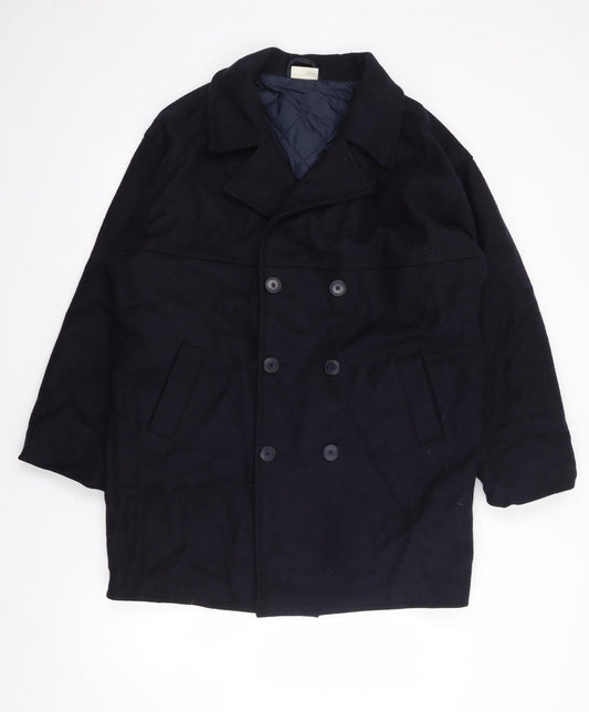 Essentials Mens Blue   Jacket Coat Size M  Button