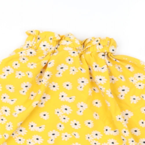 Preworn Girls Yellow  Vinyl A-Line Skirt Size 2 Years