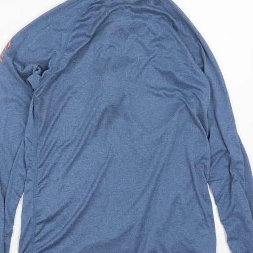 ASICS Mens Blue  Polyester Pullover Casual Size S High Neck Zip