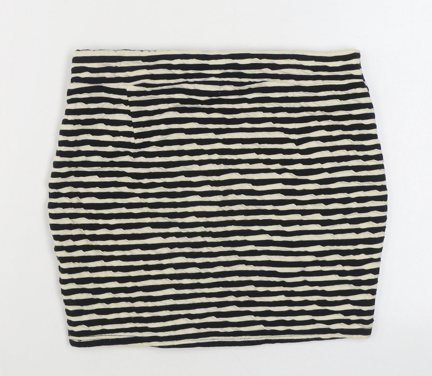 Silence + Noise Womens White Striped Cotton Mini Skirt Size S  Regular