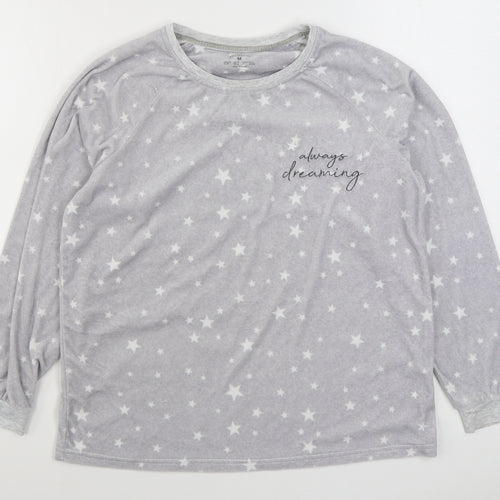 Primark Womens Grey Geometric Polyester Top Pyjama Top Size M
