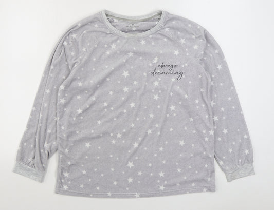 Primark Womens Grey Geometric Polyester Top Pyjama Top Size M