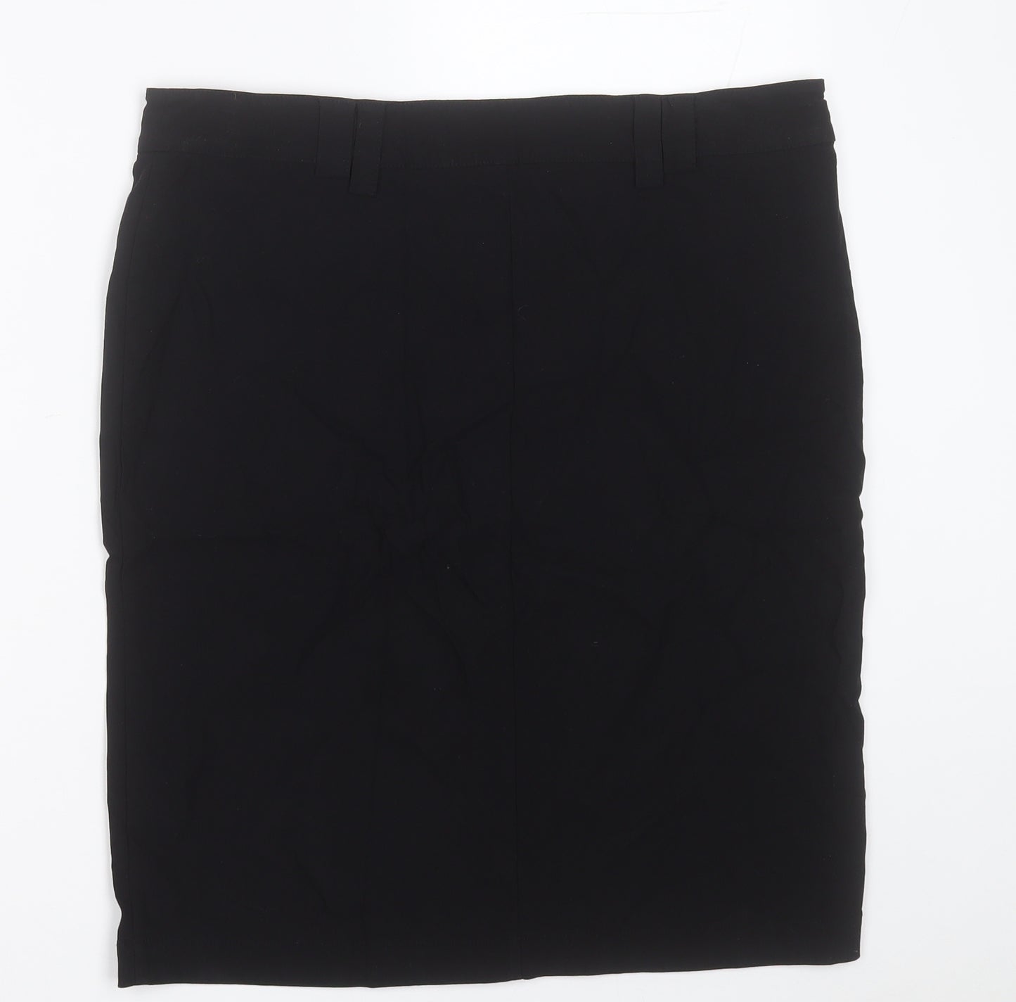 Stark Womens Black  Viscose Straight & Pencil Skirt Size 16   Hook & Eye