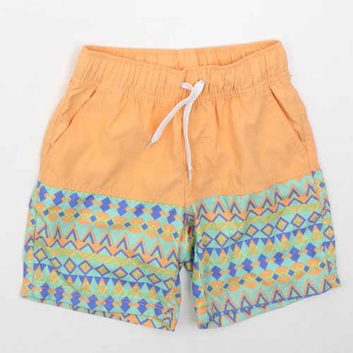 Tilt Surf Boys Orange Geometric Polyester Bermuda Shorts Size 8 Years  Regular Drawstring - Swim Shorts