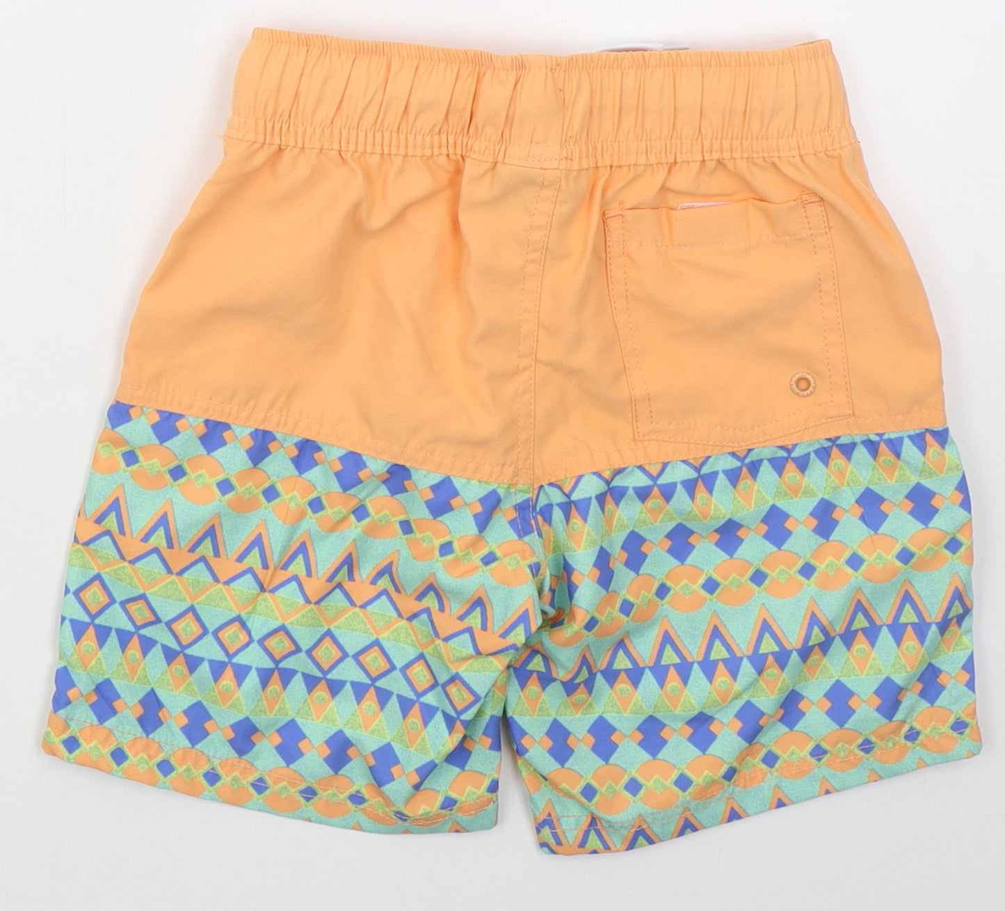 Tilt Surf Boys Orange Geometric Polyester Bermuda Shorts Size 8 Years  Regular Drawstring - Swim Shorts