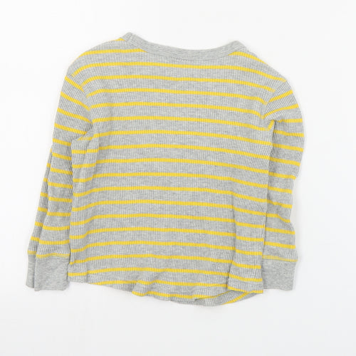 Gap Boys Yellow Round Neck Striped Cotton Pullover Jumper Size 3 Years  Pullover