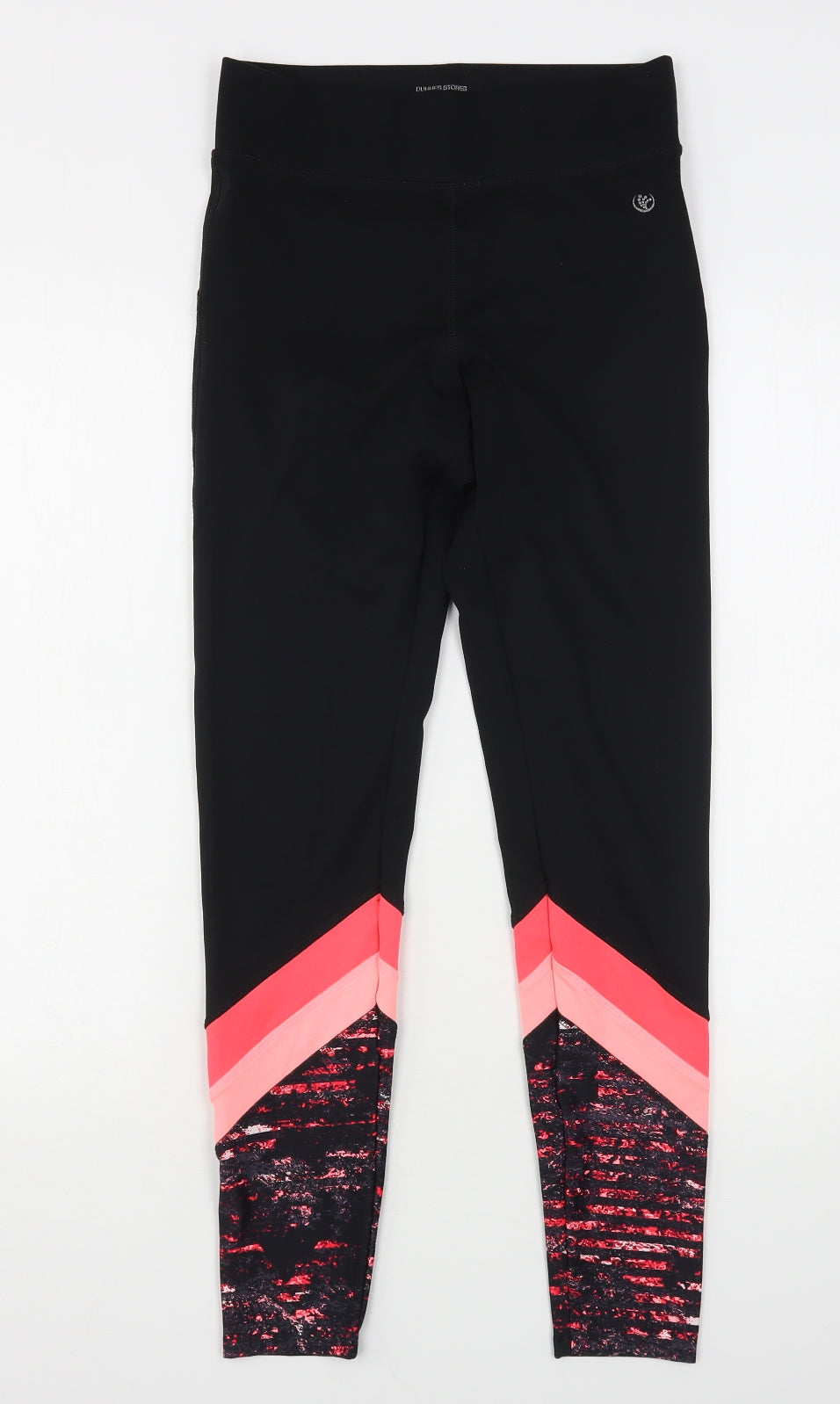 Dunnes Stores Womens Multicoloured Geometric Polyester Compression Leggings Size S L29 in Regular