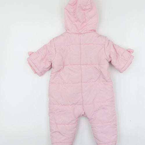 Love by Place Girls Pink  Polyester Babygrow One-Piece Size 3-6 Months