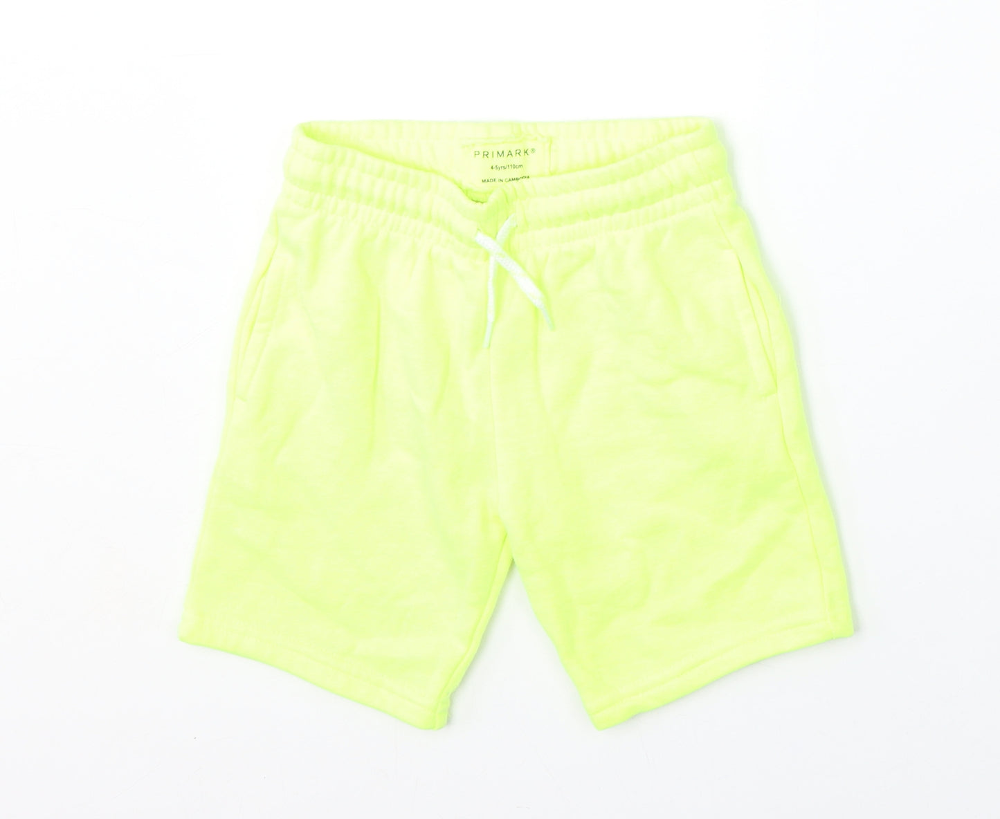 Primark Boys Yellow  Cotton Sweat Shorts Size 4-5 Years  Regular