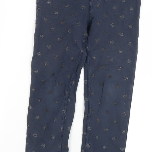 H&M Girls Blue Polka Dot Cotton Jegging Trousers Size 10-11 Years  Regular