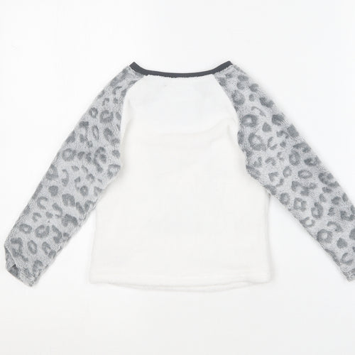 Primark Girls White Animal Print Polyester Top Pyjama Top Size 2-3 Years
