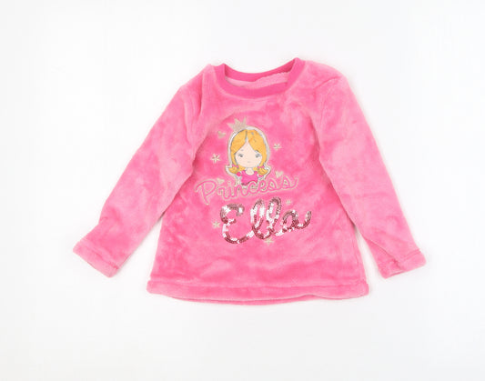 Dunnes Stores Girls Pink  Polyester Top Pyjama Top Size 2-3 Years   - Princess Ella