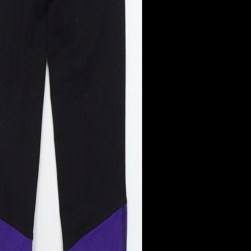 Ranka Girls Black Colourblock Polyester Carrot Trousers Size 7-8 Years  Regular  - Purple and Blue