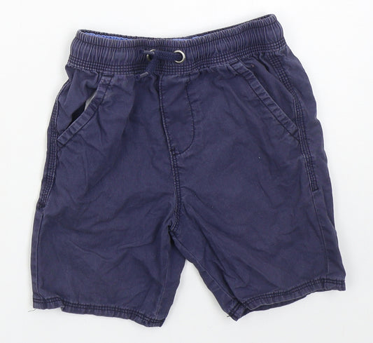 George Boys Blue  Cotton Bermuda Shorts Size 4-5 Years  Regular Drawstring