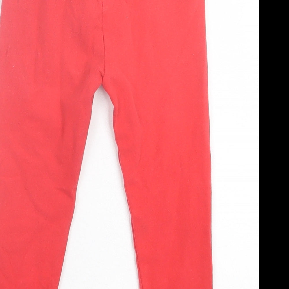 NEXT Girls Red  Cotton Capri Trousers Size 2-3 Years  Regular Pullover