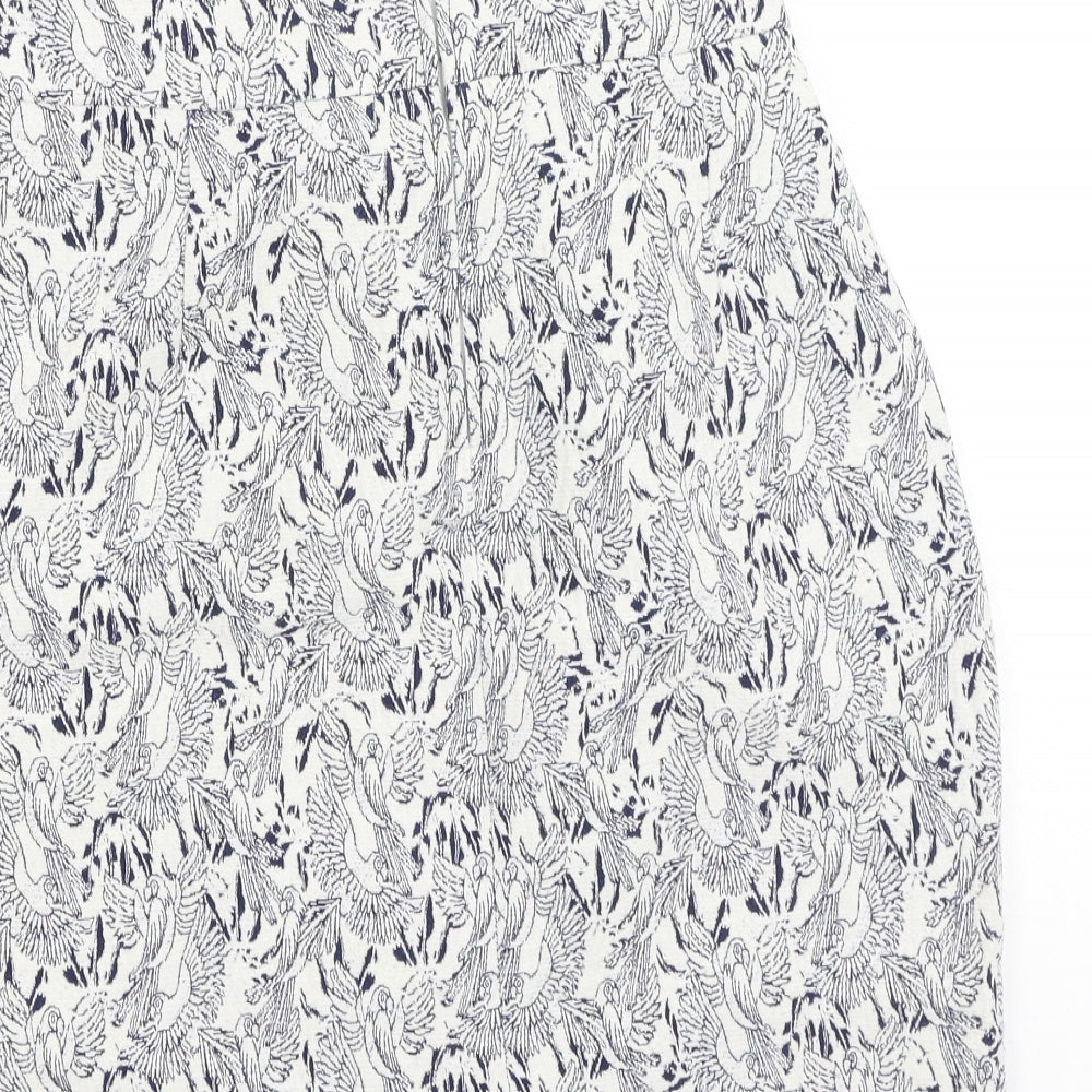NAF NAF Womens White  Cotton A-Line Skirt Size 34