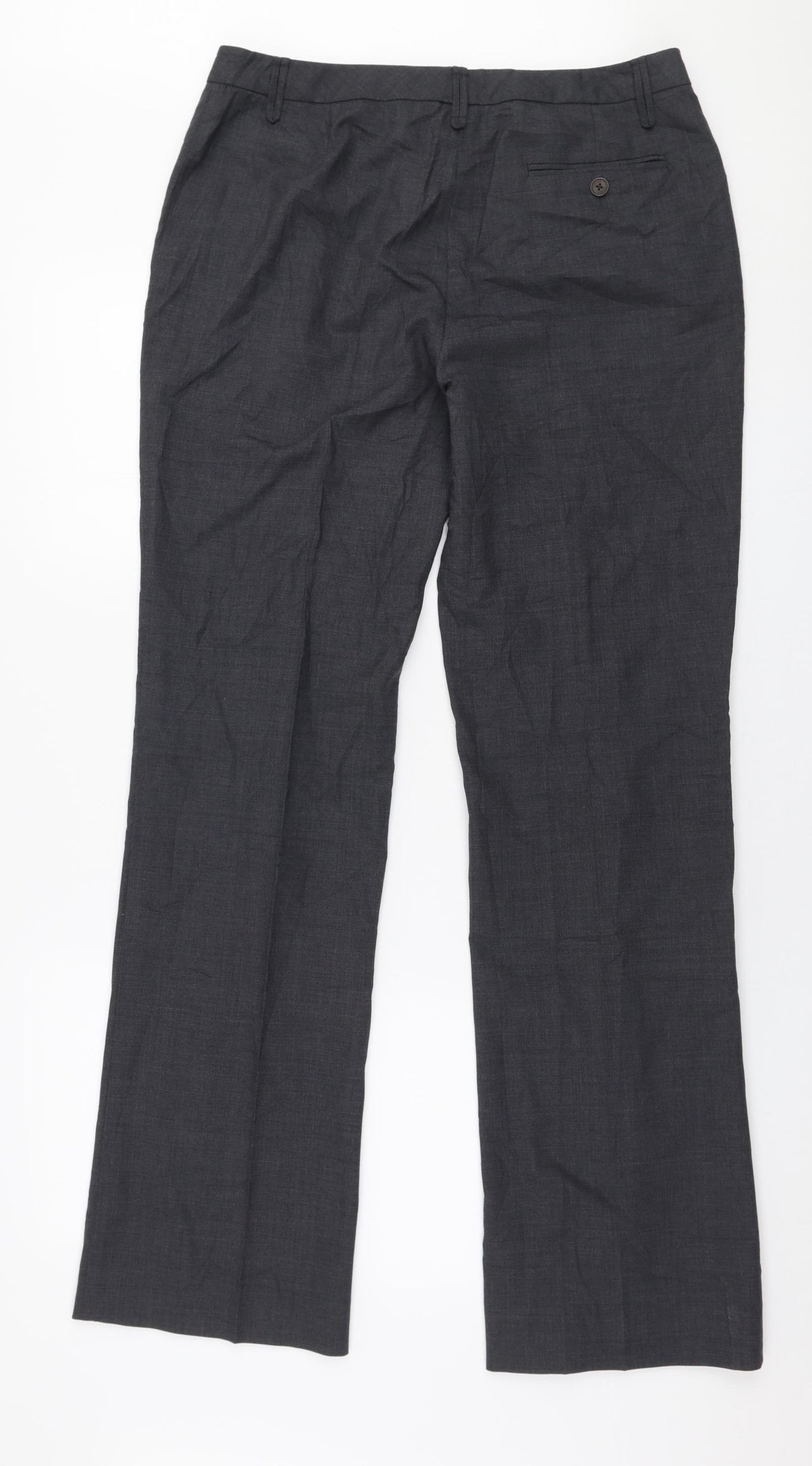 Untold Womens Grey  Polyester Trousers  Size 12 L32 in Regular Zip