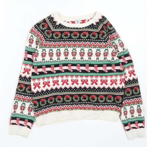 TU Boys Multicoloured Round Neck Geometric Cotton Pullover Jumper Size 12 Years   - Christmas Jumper