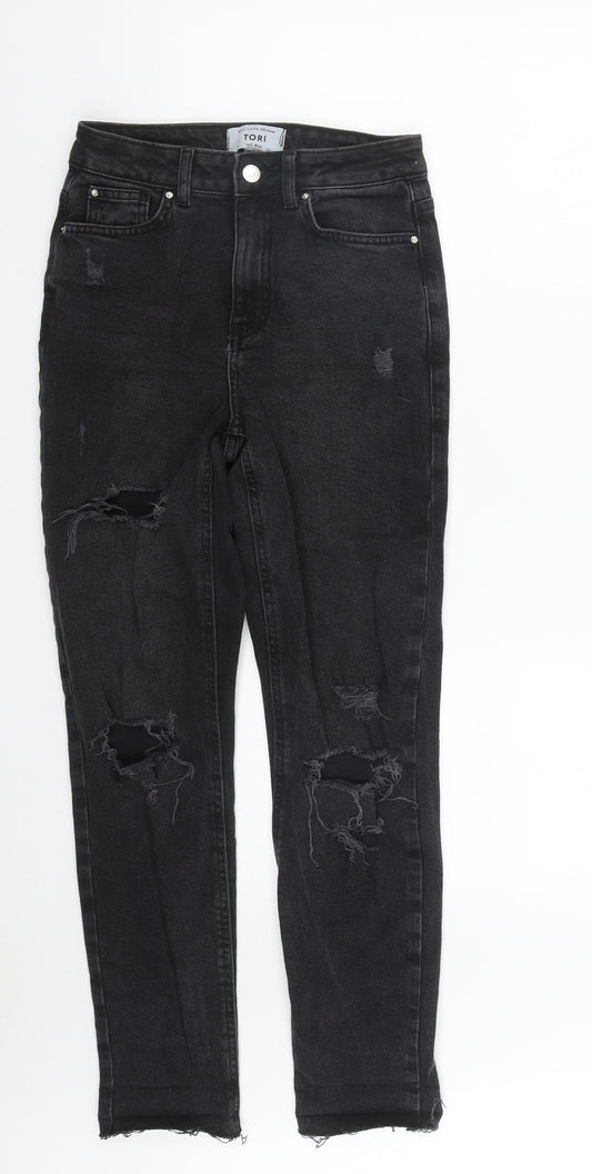 New Look Girls Black  Cotton Straight Jeans Size 13 Years  Regular Zip