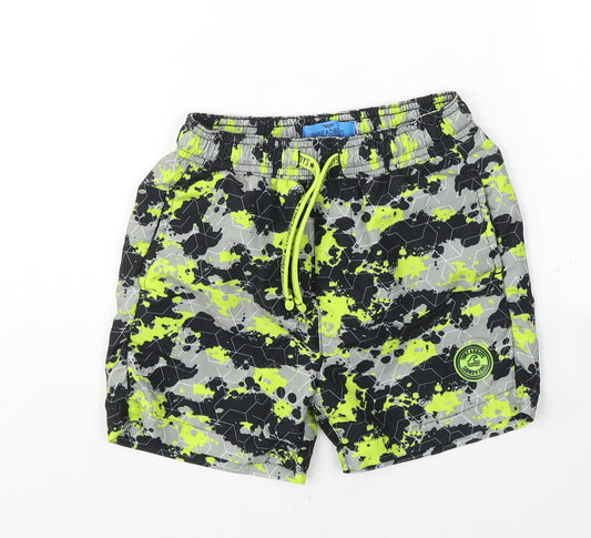 Threadbare Boys Green Geometric Polyester Sweat Shorts Size 7-8 Years  Regular Tie - Swim shorts