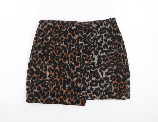 NEXT Girls Brown Animal Print Polyester A-Line Skirt Size 11 Years  Regular Zip