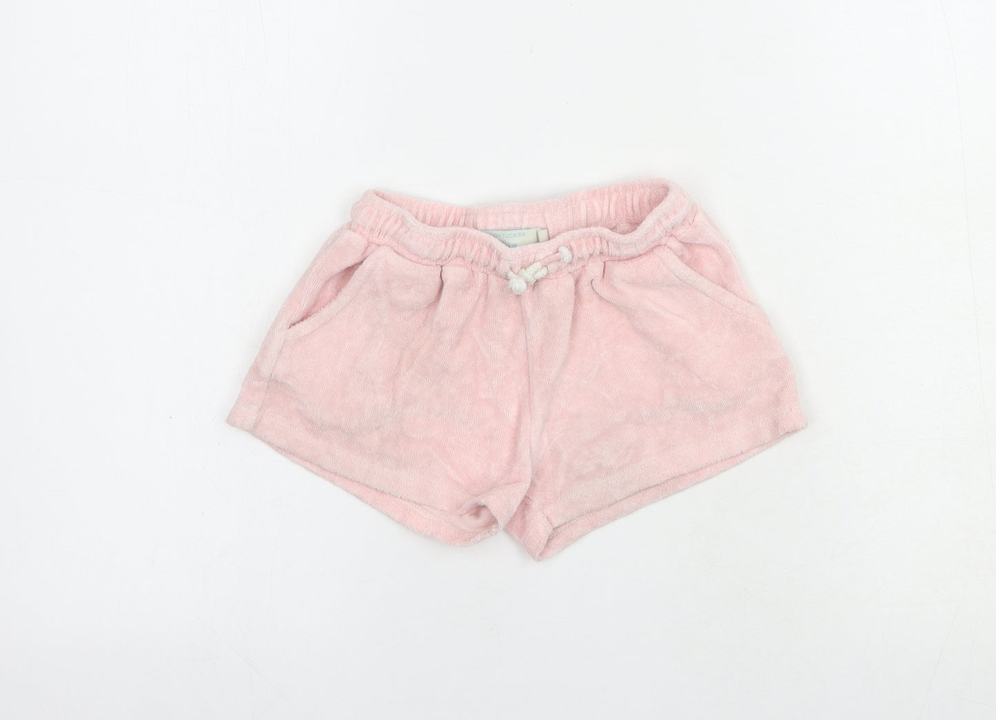 Leigh Tucker Girls Pink  Cotton Sweat Shorts Size 6-7 Years  Regular Drawstring