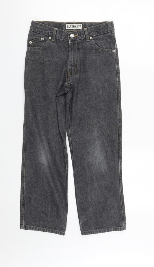 Marks and Spencer Boys Black  Cotton Straight Jeans Size 10 Years  Regular Zip