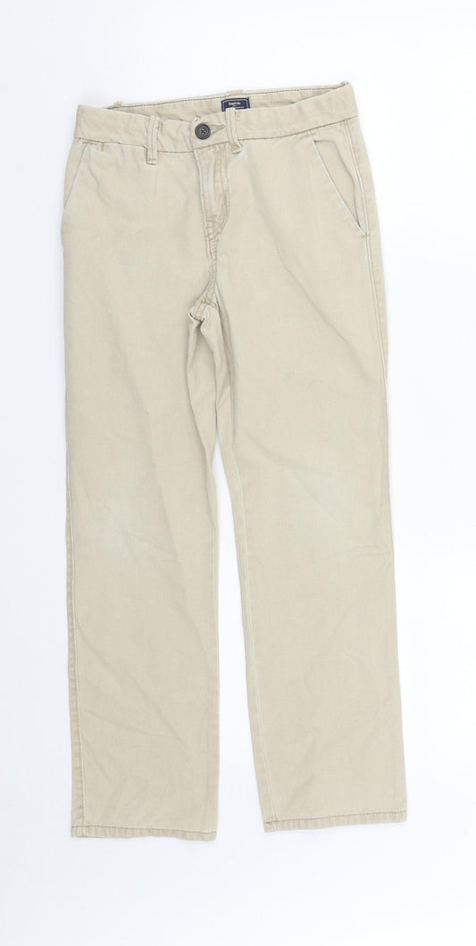 Gap Boys Beige  Cotton Straight Jeans Size 10 Years  Regular Zip