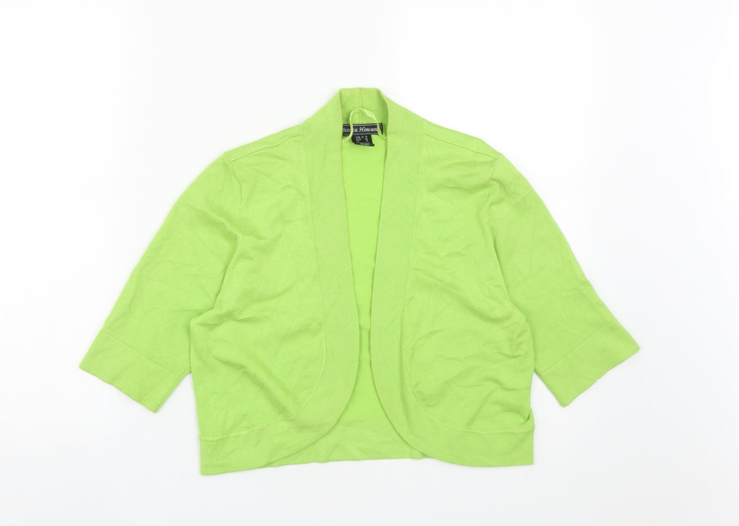 Jessica Howard Womens Green V-Neck  Viscose Pullover Jumper Size 16