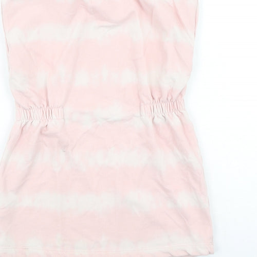 Dunnes Stores Girls Pink  Cotton Jumper Dress  Size 3-4 Years  Round Neck