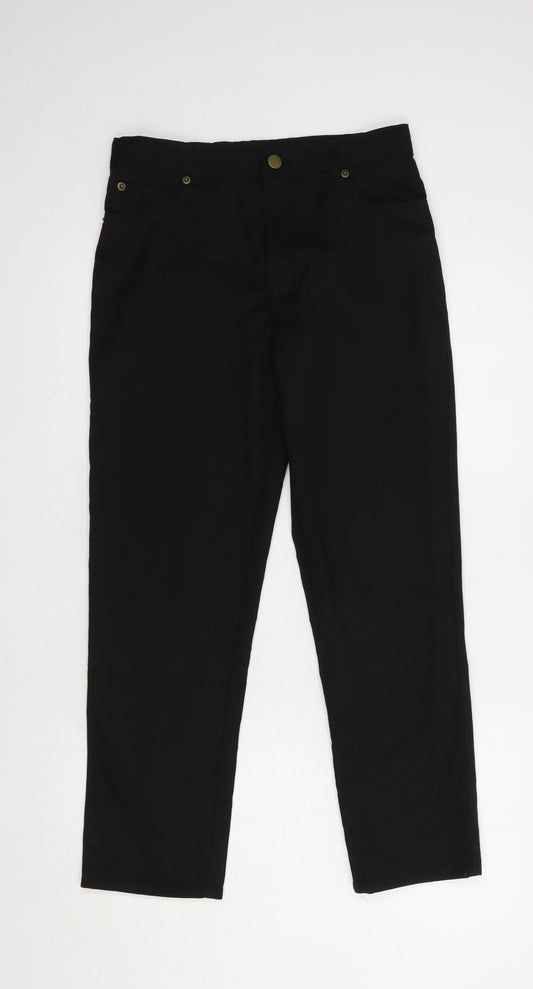 Urban Outlaws Boys Black  Polyester Dress Pants Trousers Size 12 Years  Regular Button