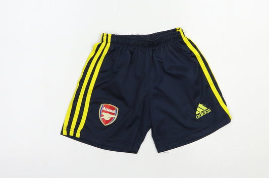adidas Boys Blue  Polyester Sweat Shorts Size 8 Years  Regular  - Arsenal FC