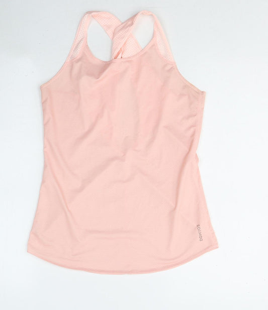 DOMYOS Womens Pink  Polyester Basic Tank Size S Round Neck Pullover