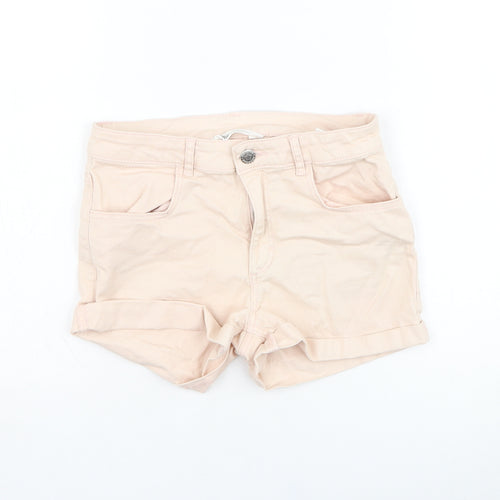 H&M Girls Pink  Cotton Bermuda Shorts Size 12-13 Years  Regular Zip