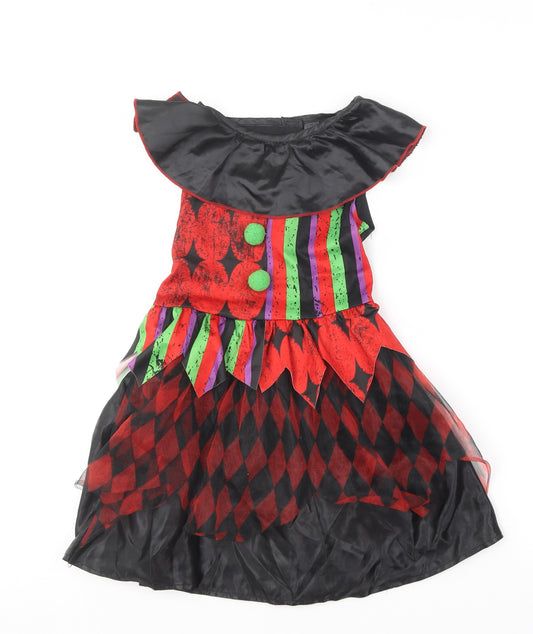 George Girls Black  Polyester Skater Dress  Size 5-6 Years  Round Neck  - Halloween costume