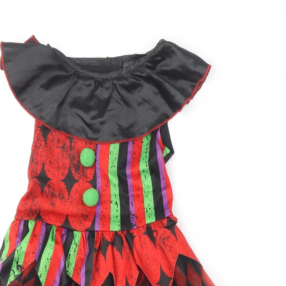 George Girls Black  Polyester Skater Dress  Size 5-6 Years  Round Neck  - Halloween costume