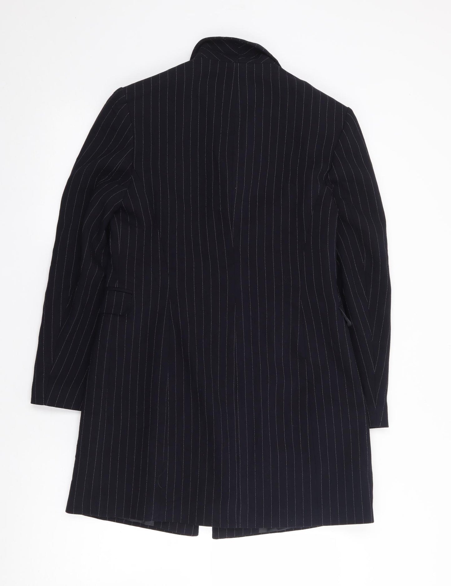 Anne Brooks Womens Blue Pinstripe Polyester Jacket Suit Jacket Size 10