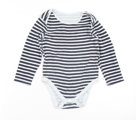 Primark Baby Black Striped 100% Cotton Babygrow One-Piece Size 24 Months  Button