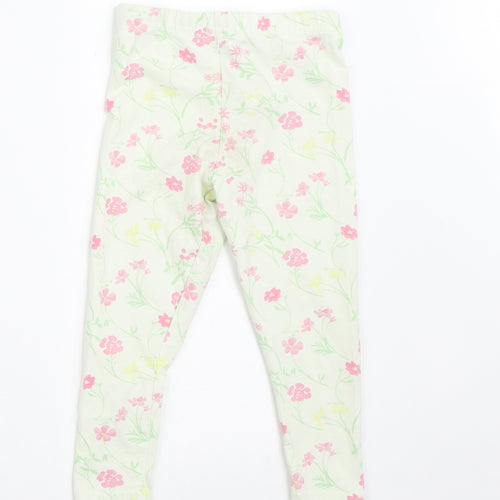 Primark Girls Green Floral Cotton Capri Trousers Size 3-4 Years  Regular