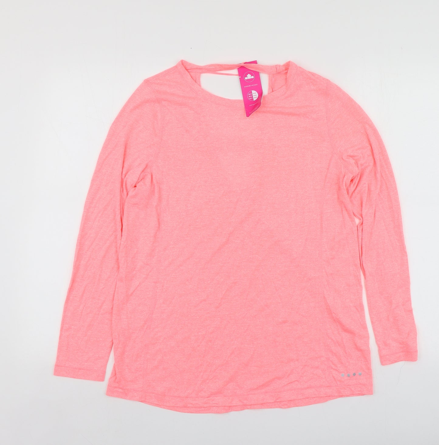 Souluxe Womens Pink  Polyester Basic T-Shirt Size M Round Neck