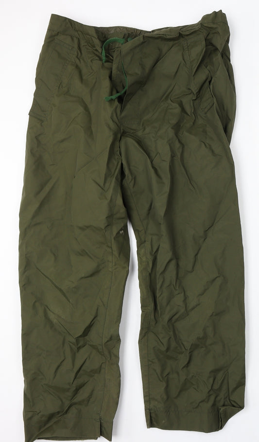 Stourmac Mens Green  Polyester Rain Trousers Trousers Size S L30 in Regular