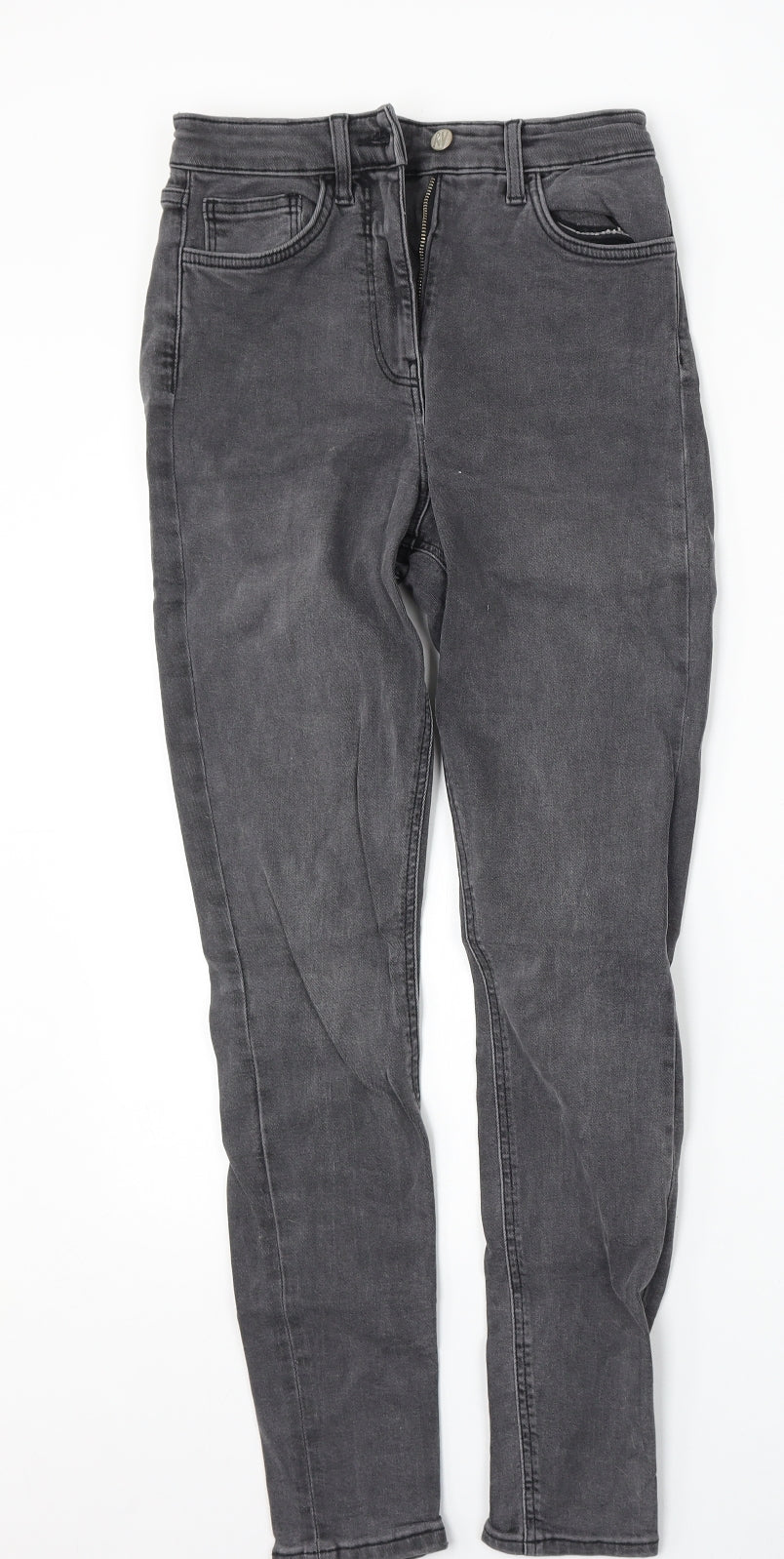 Reclaimed Vintage Womens Grey  Cotton Skinny Jeans Size 26 L28 in Regular Button