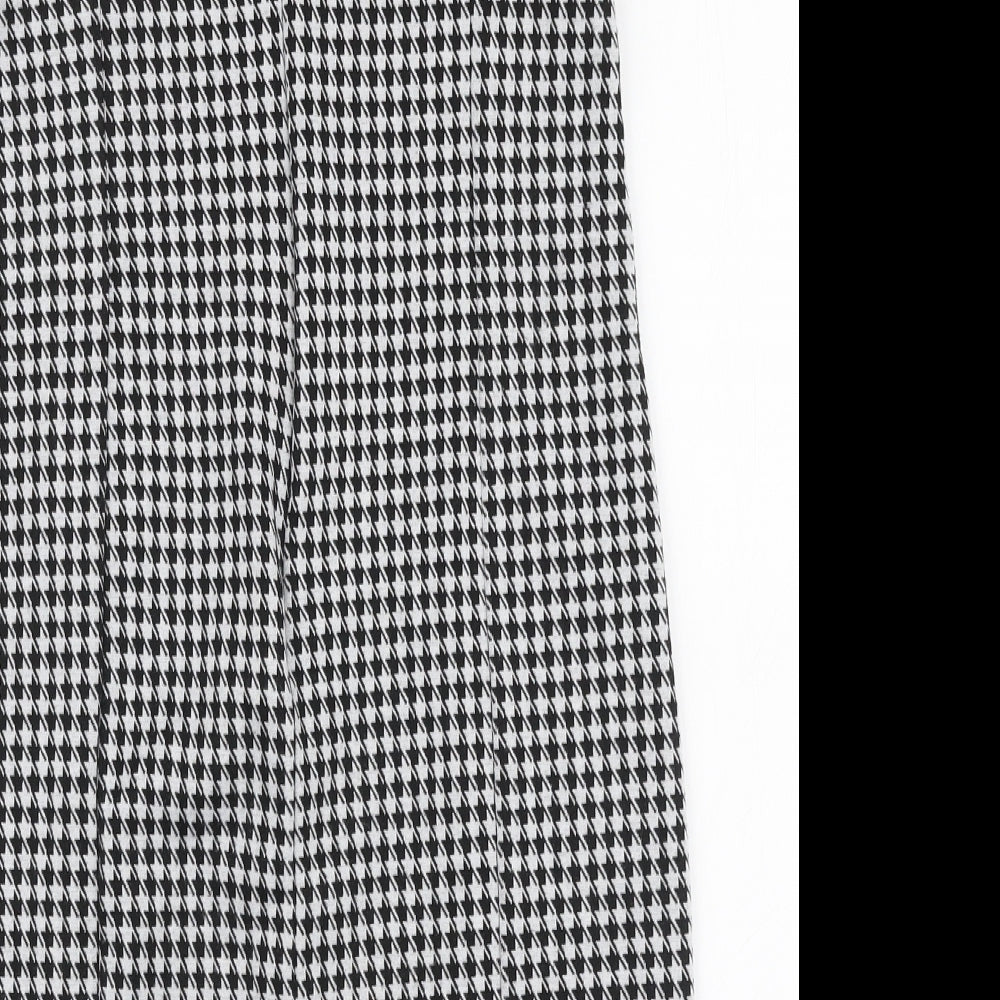 Primark Girls Black Houndstooth Polyester A-Line  Size 11-12 Years  High Neck Zip